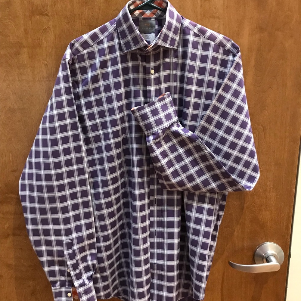 Thomas Dean Men’s Button Down Dress Shirt L